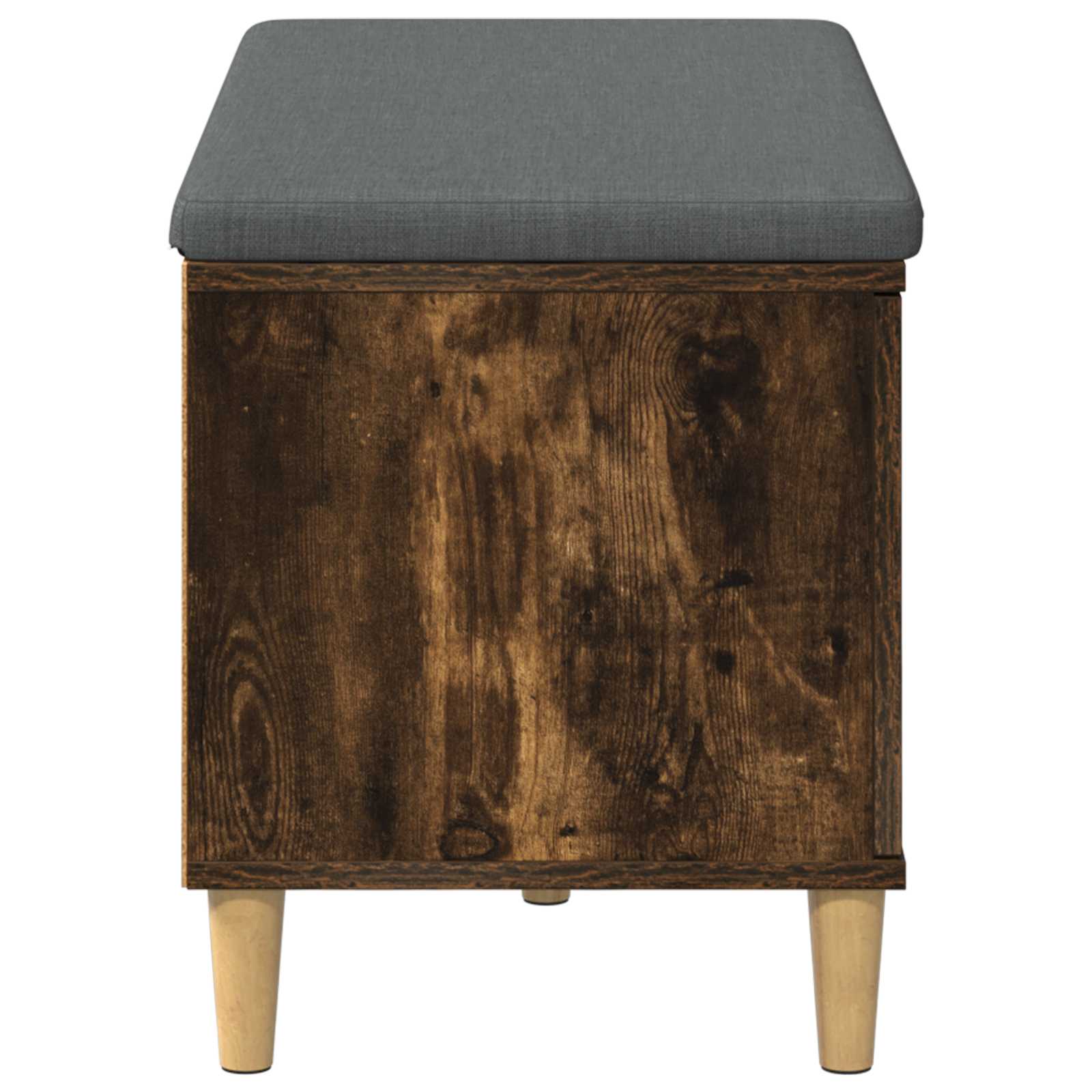 Halbank met kussen met opslag Gerookt eiken 60 x 38 x 46 cm