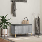 Hall bench with cushion and shelf Grey Sonoma 80 x 38 x 46 cm