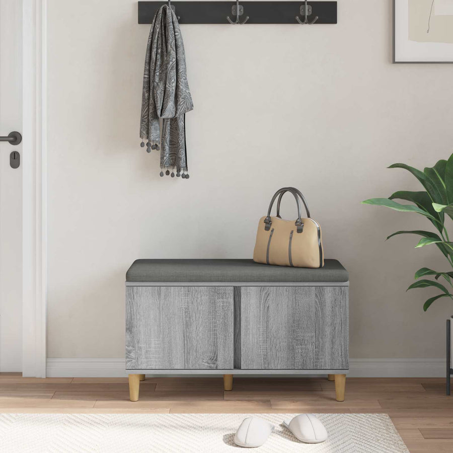 Halbank met kussen met opslag Grijs Sonoma 60 x 38 x 46 cm