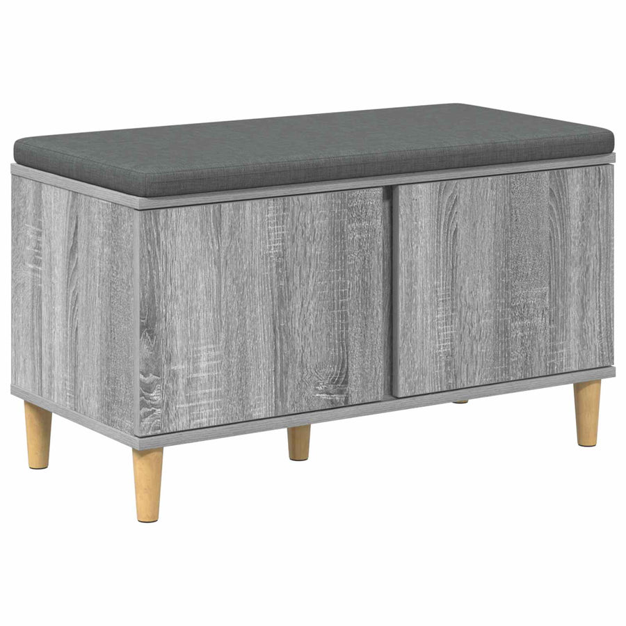 Halbank met kussen met opslag Grijs Sonoma 60 x 38 x 46 cm