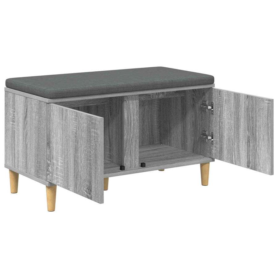 Halbank met kussen met opslag Grijs Sonoma 60 x 38 x 46 cm