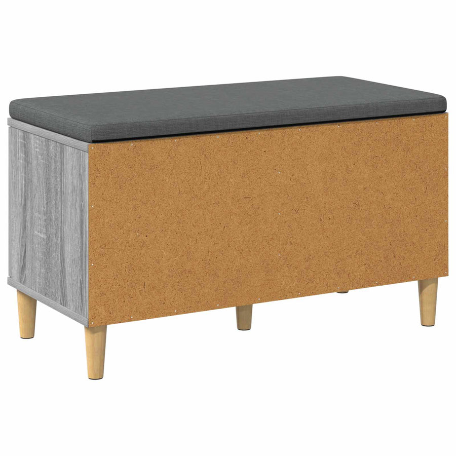 Halbank met kussen met opslag Grijs Sonoma 60 x 38 x 46 cm
