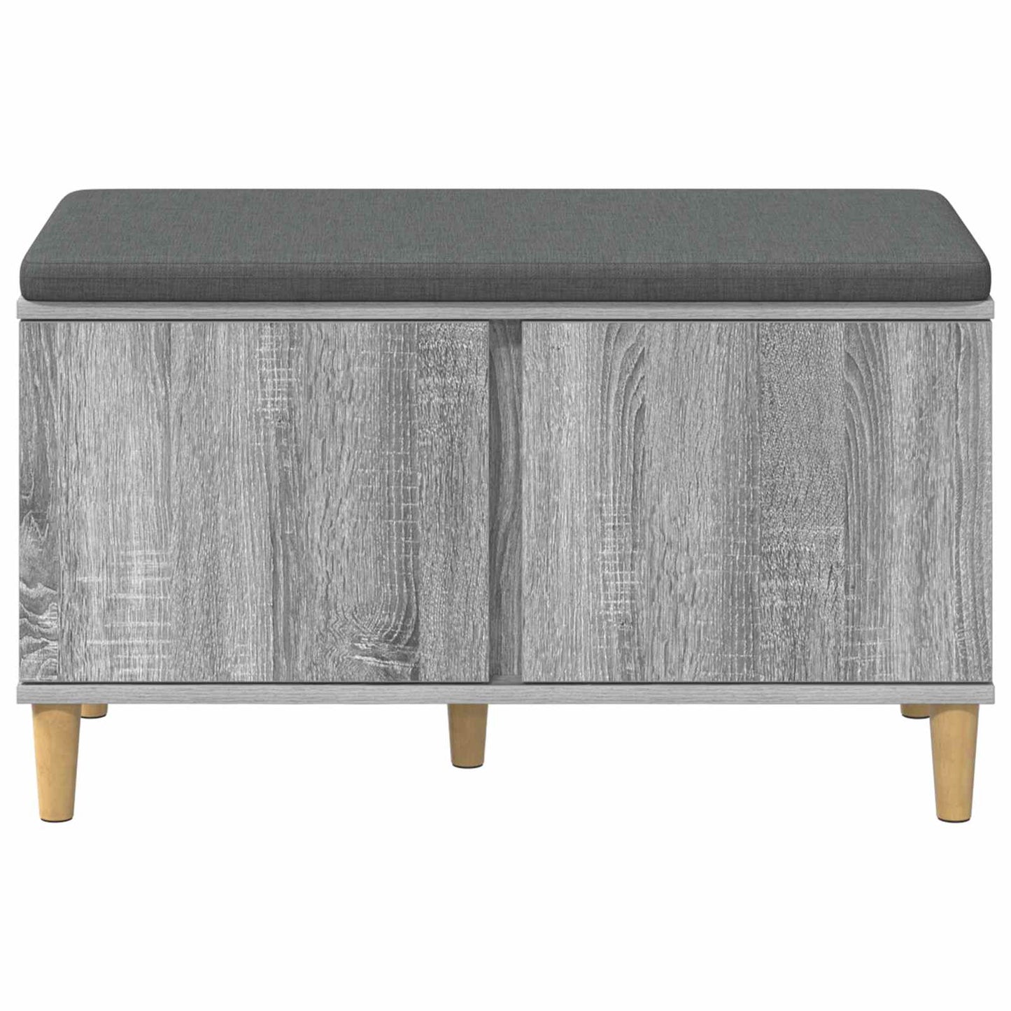 Halbank met kussen met opslag Grijs Sonoma 60 x 38 x 46 cm