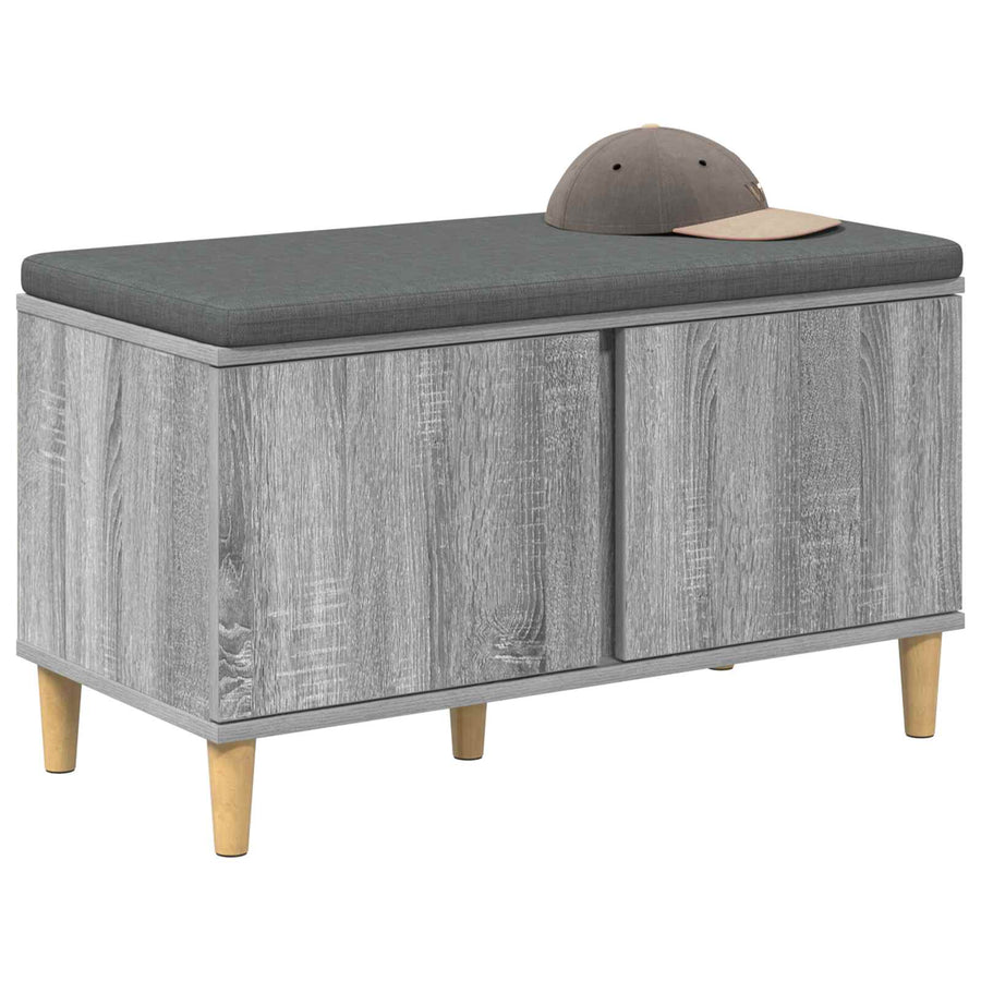 Halbank met kussen met opslag Grijs Sonoma 60 x 38 x 46 cm