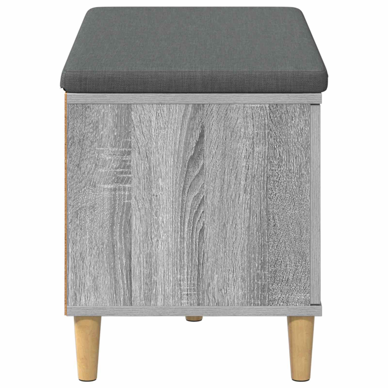 Halbank met kussen met opslag Grijs Sonoma 60 x 38 x 46 cm