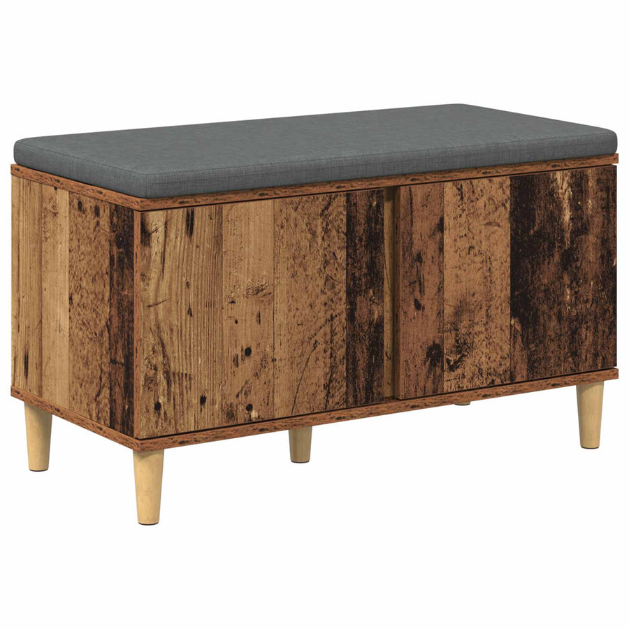Halbank met kussen met opslag Oudhout 60 x 38 x 46 cm