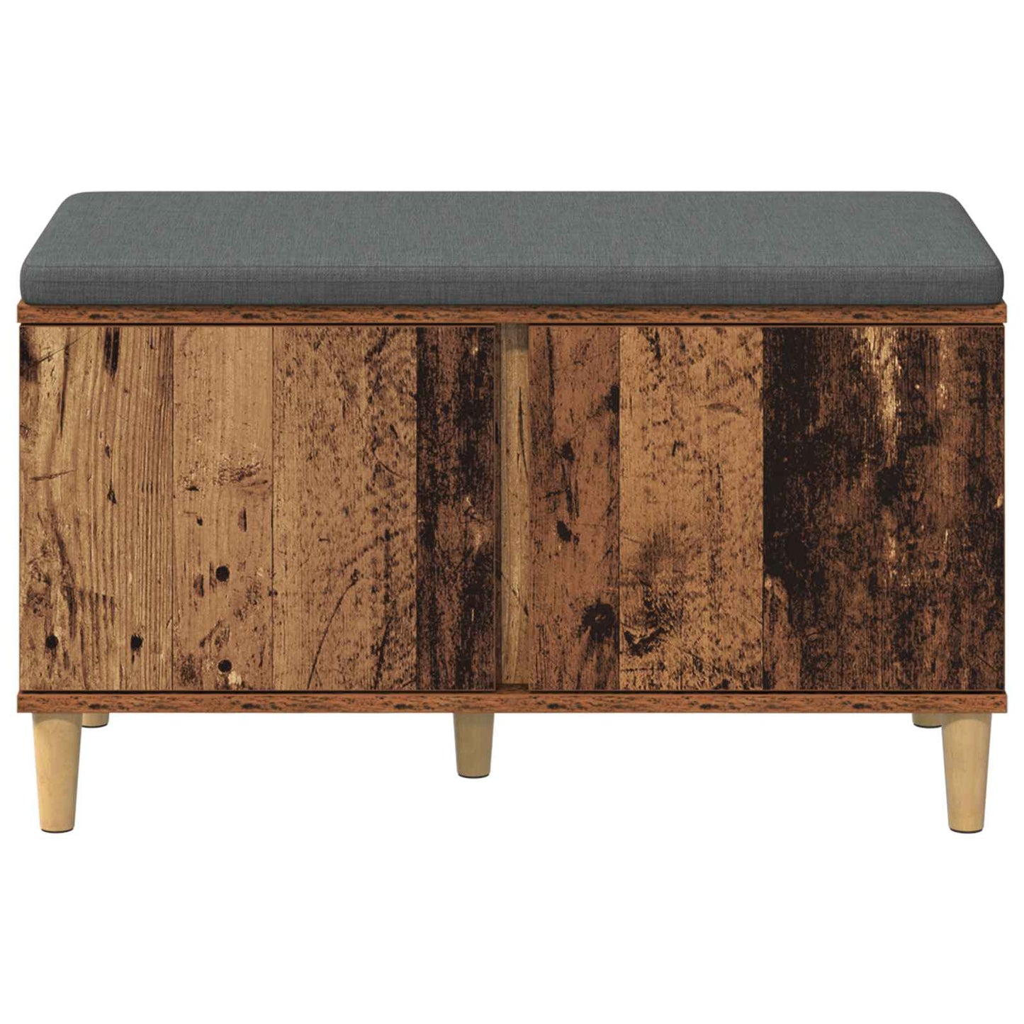 Halbank met kussen met opslag Oudhout 60 x 38 x 46 cm