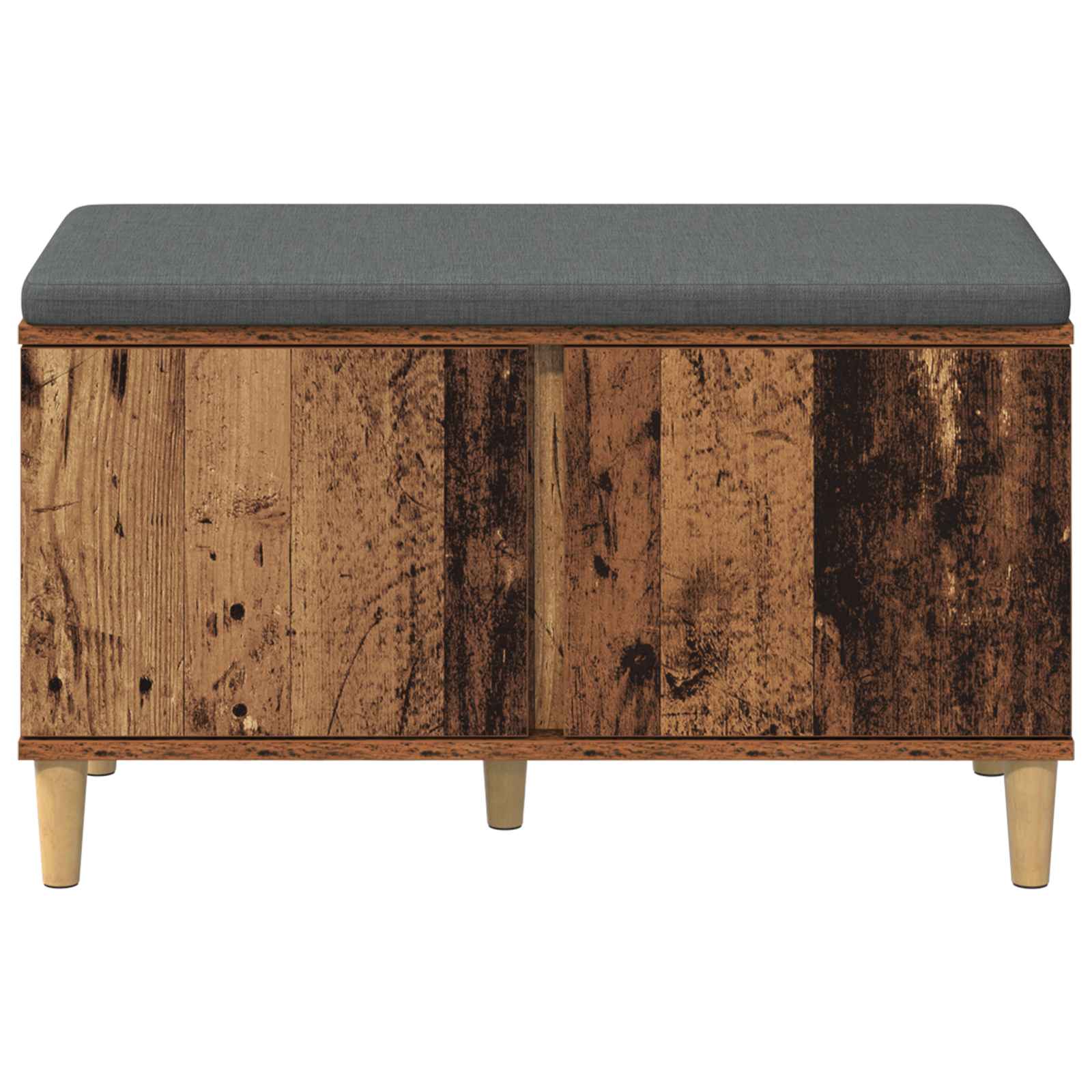 Halbank met kussen met opslag Oudhout 60 x 38 x 46 cm