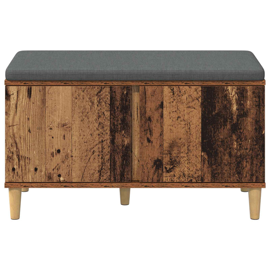 Halbank met kussen met opslag Oudhout 60 x 38 x 46 cm