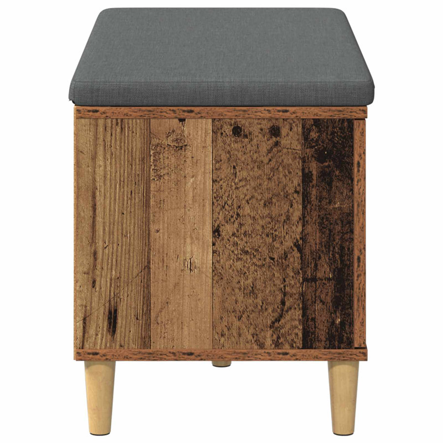 Halbank met kussen met opslag Oudhout 60 x 38 x 46 cm