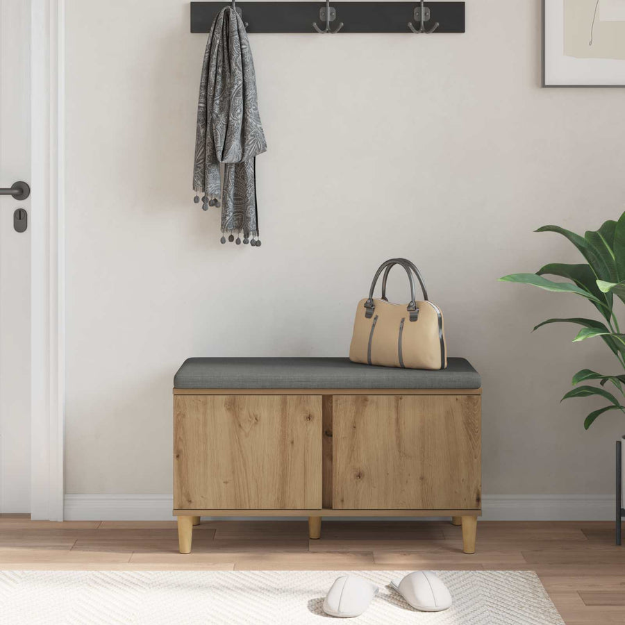 Halbank met kussen met opslag Artisan Eiken 60 x 38 x 46 cm