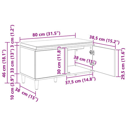Halbank met kussen met opslag Artisan Eiken 60 x 38 x 46 cm