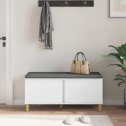 Halbank met kussen met opslag met de deur Wit 60 x 38 x 46 cm