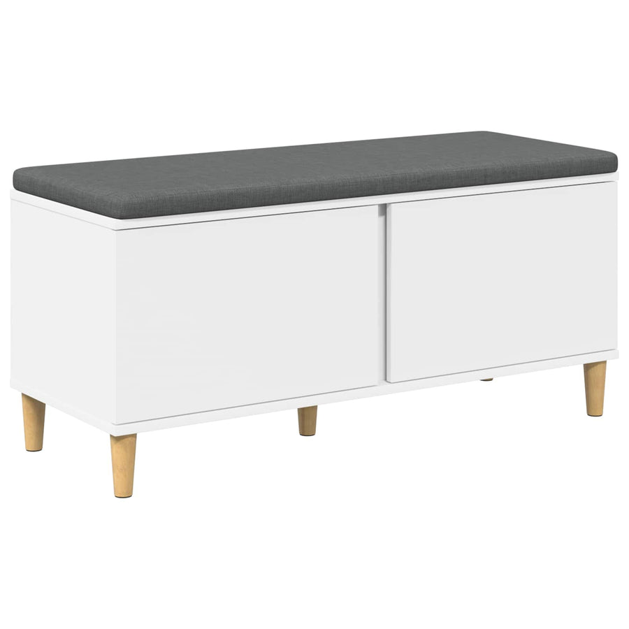 Halbank met kussen met opslag met de deur Wit 60 x 38 x 46 cm