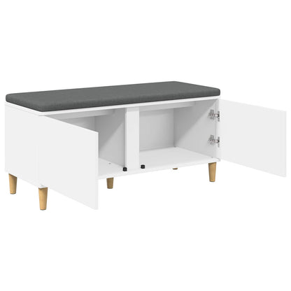 Halbank met kussen met opslag met de deur Wit 60 x 38 x 46 cm