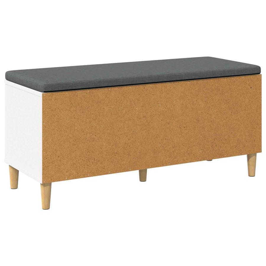 Halbank met kussen met opslag met de deur Wit 60 x 38 x 46 cm
