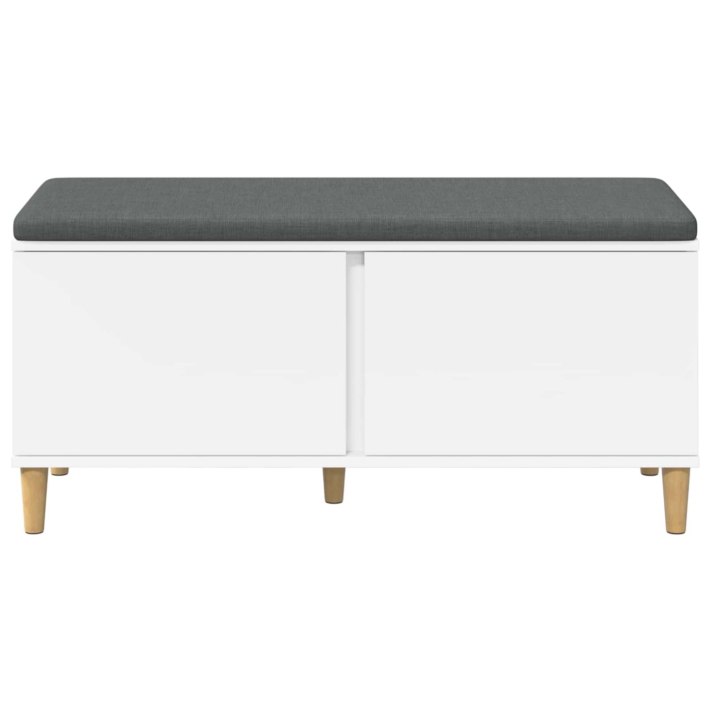 Halbank met kussen met opslag met de deur Wit 60 x 38 x 46 cm