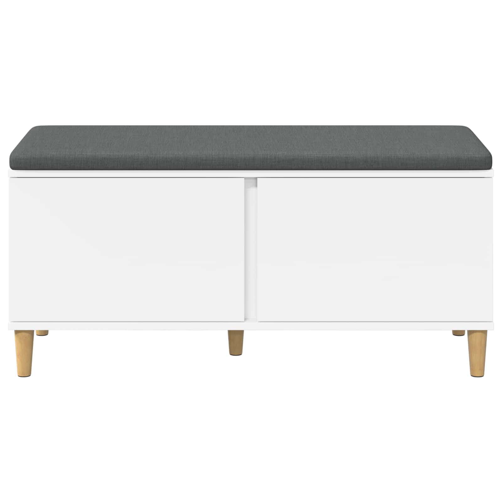 Halbank met kussen met opslag met de deur Wit 60 x 38 x 46 cm
