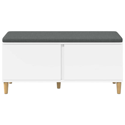 Halbank met kussen met opslag met de deur Wit 60 x 38 x 46 cm