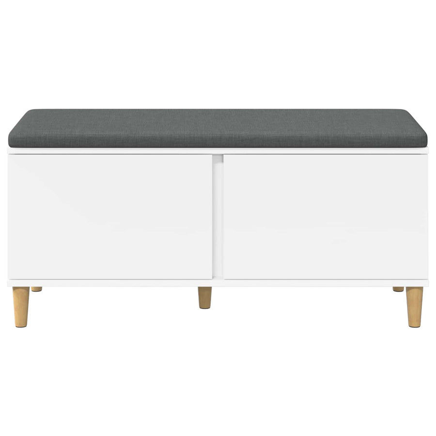 Halbank met kussen met opslag met de deur Wit 60 x 38 x 46 cm