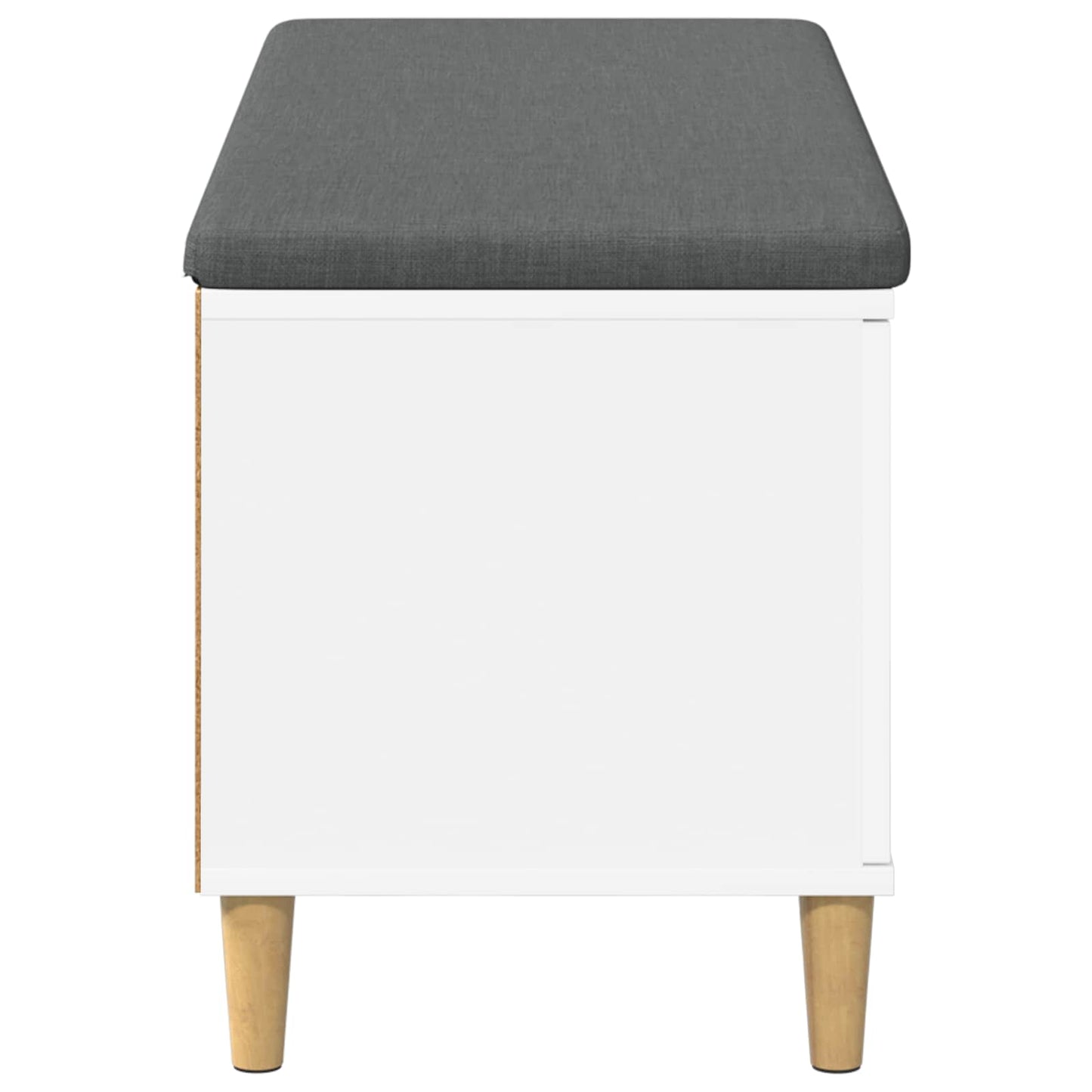 Halbank met kussen met opslag met de deur Wit 60 x 38 x 46 cm