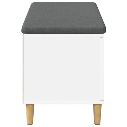 Halbank met kussen met opslag met de deur Wit 60 x 38 x 46 cm
