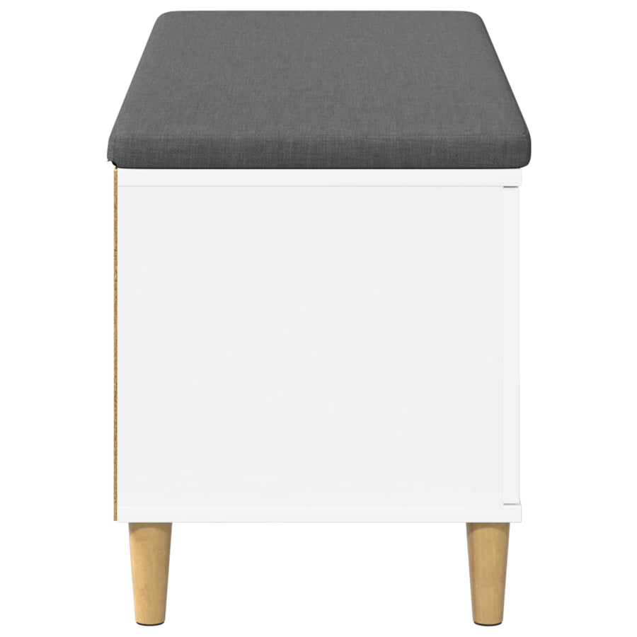 Halbank met kussen met opslag met de deur Wit 60 x 38 x 46 cm