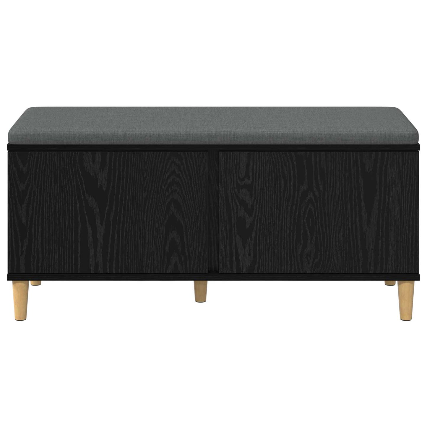 Halbank met kussen met opslag Zwart Eiken 60 x 38 x 46 cm