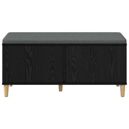 Halbank met kussen met opslag Zwart Eiken 60 x 38 x 46 cm