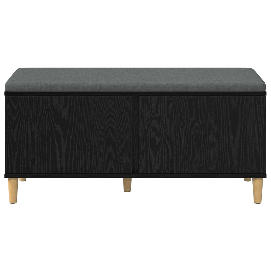 Halbank met kussen met opslag Zwart Eiken 60 x 38 x 46 cm