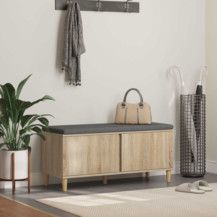 Halbank met kussen met opslag Sonoma Eiken 60 x 38 x 46 cm