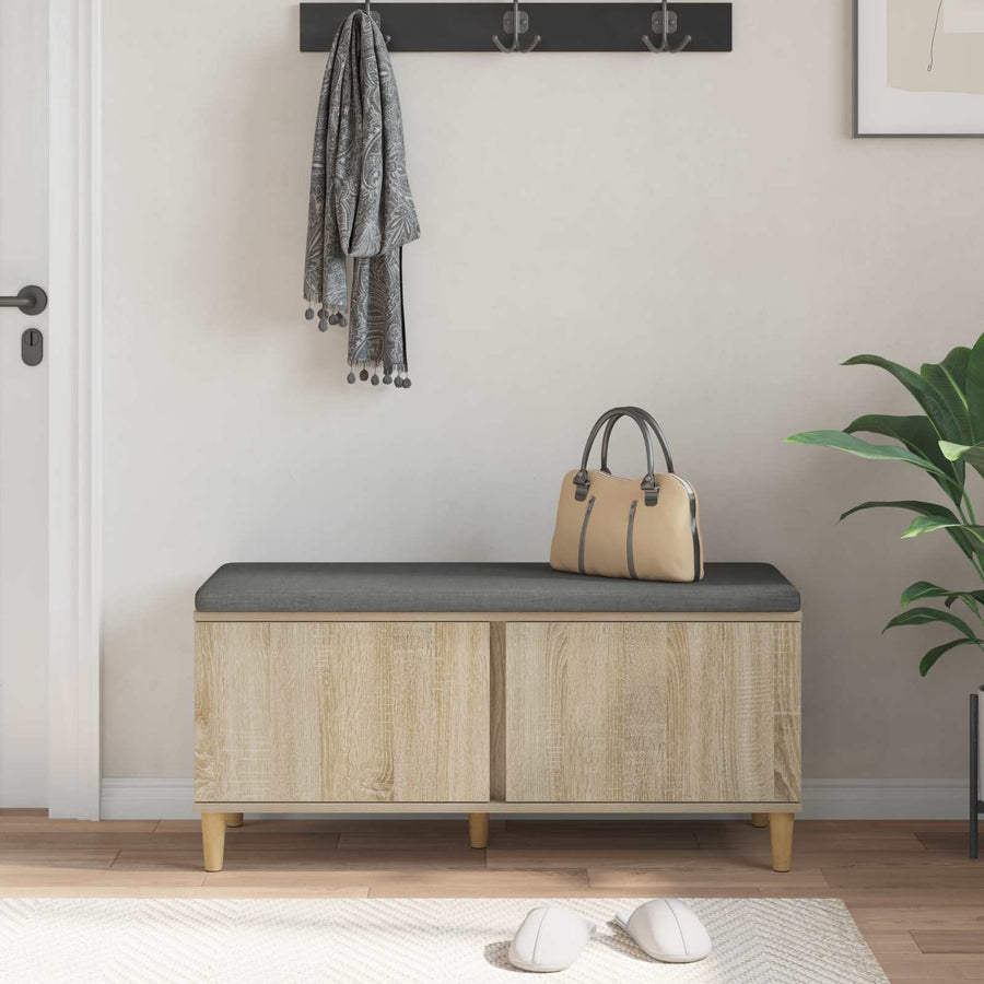 Halbank met kussen met opslag Sonoma Eiken 60 x 38 x 46 cm