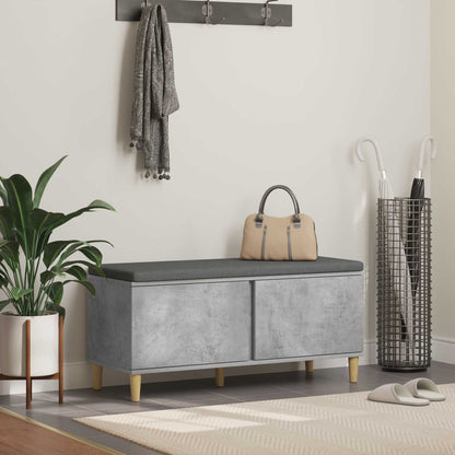 Halbank met kussen met opslag Beton Grijs 60 x 38 x 46 cm