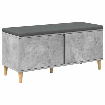 Halbank met kussen met opslag Beton Grijs 60 x 38 x 46 cm