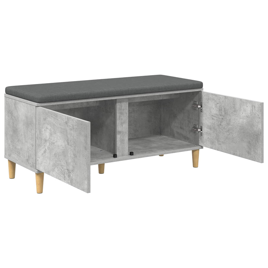 Halbank met kussen met opslag Beton Grijs 60 x 38 x 46 cm
