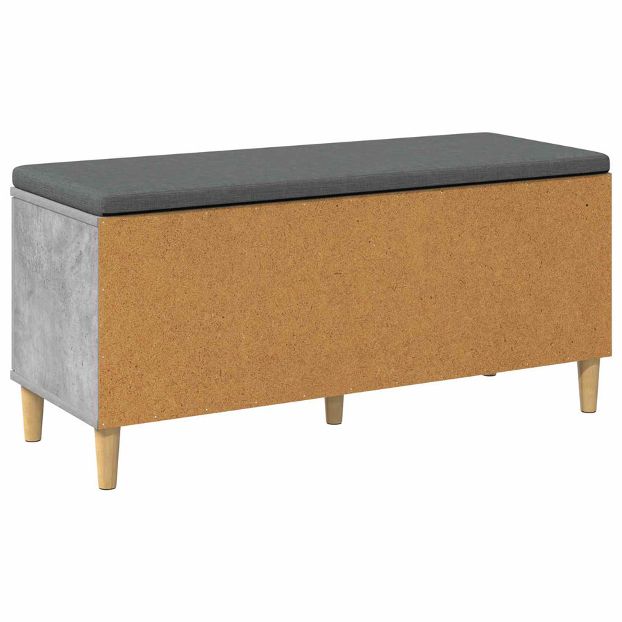 Halbank met kussen met opslag Beton Grijs 60 x 38 x 46 cm