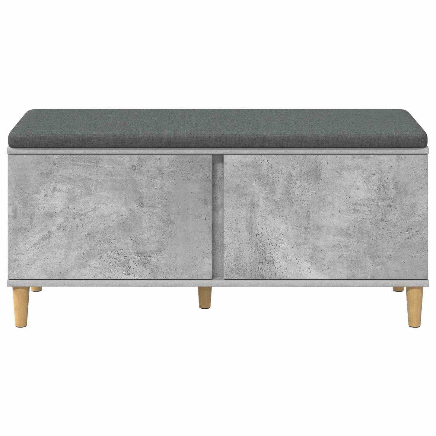 Halbank met kussen met opslag Beton Grijs 60 x 38 x 46 cm
