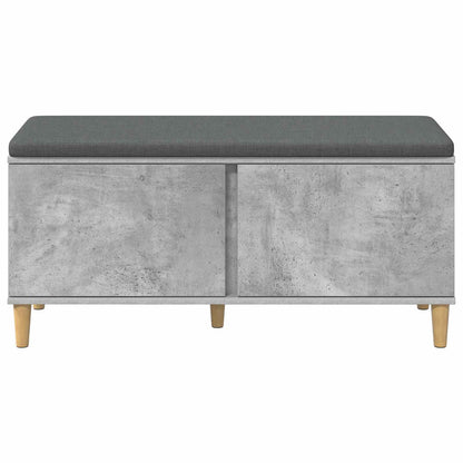 Halbank met kussen met opslag Beton Grijs 60 x 38 x 46 cm