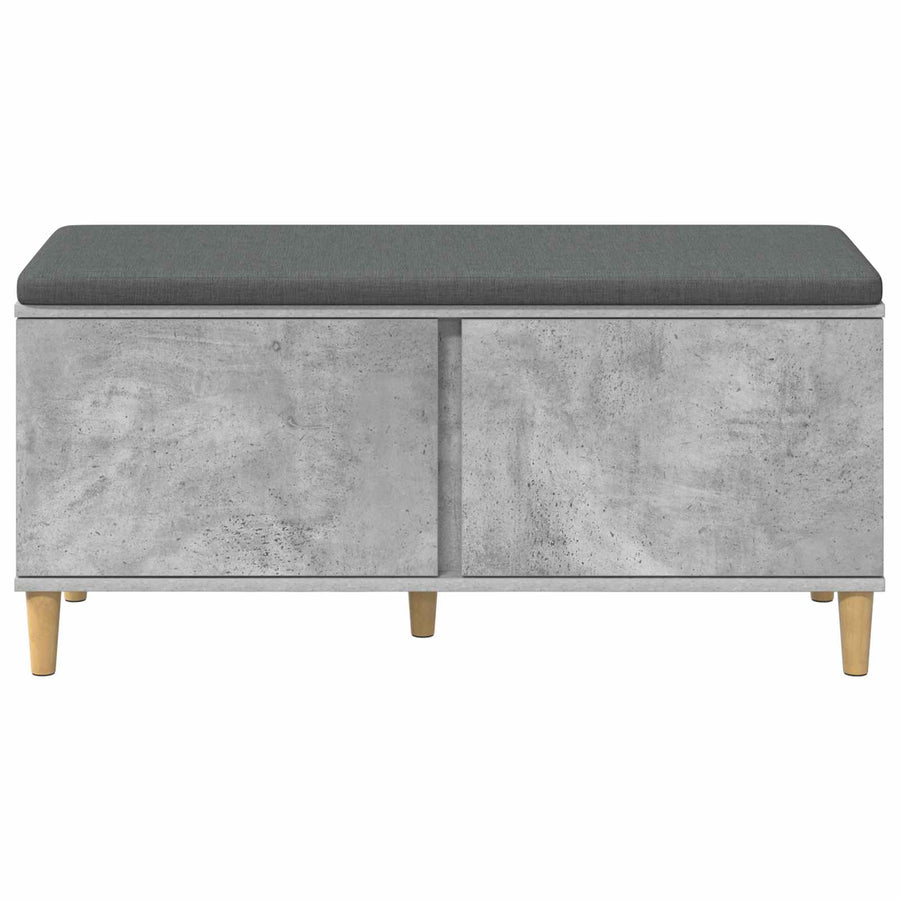 Halbank met kussen met opslag Beton Grijs 60 x 38 x 46 cm