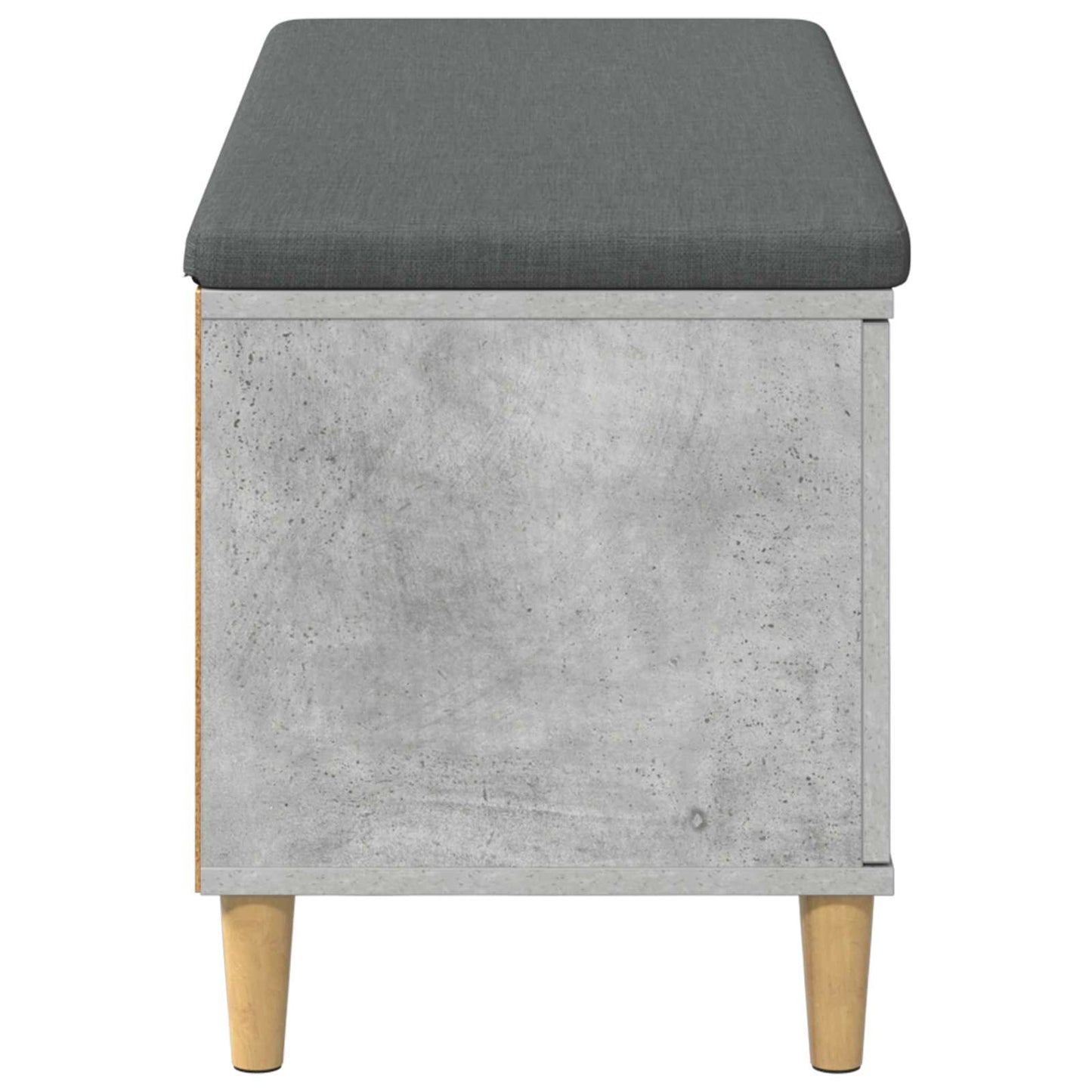 Halbank met kussen met opslag Beton Grijs 60 x 38 x 46 cm