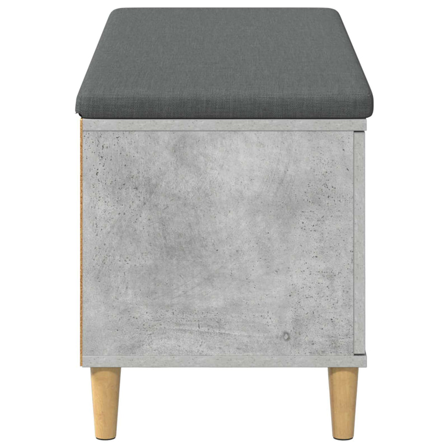 Halbank met kussen met opslag Beton Grijs 60 x 38 x 46 cm