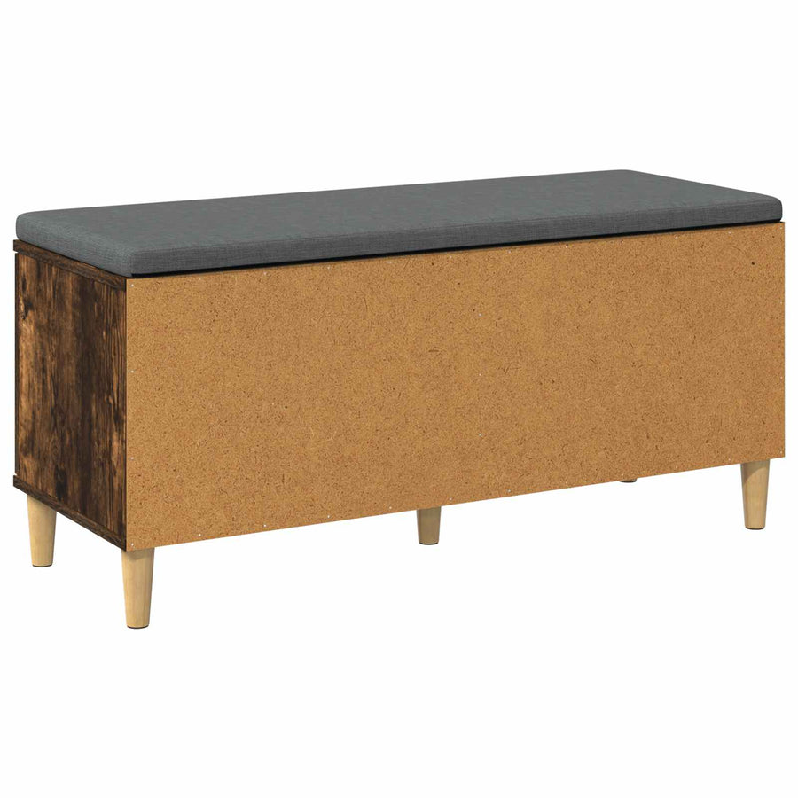 Halbank met kussen met opslag Gerookt eiken 60 x 38 x 46 cm