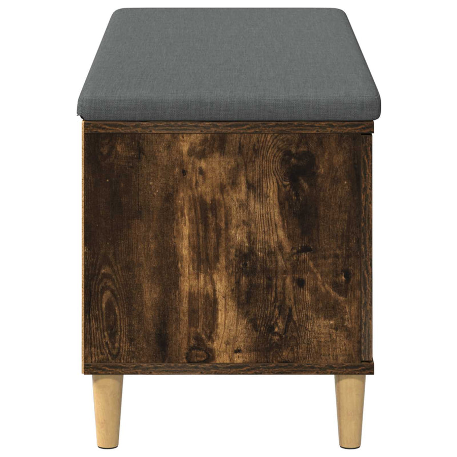 Halbank met kussen met opslag Gerookt eiken 60 x 38 x 46 cm