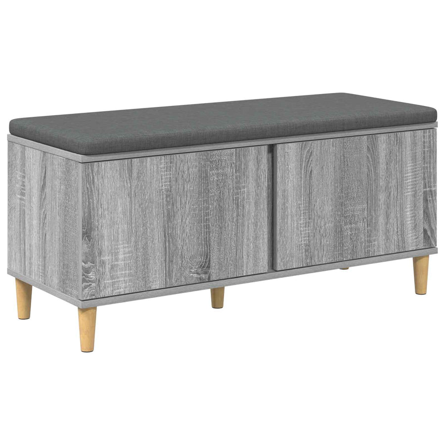 Halbank met kussen met opslag Grijs Sonoma 60 x 38 x 46 cm