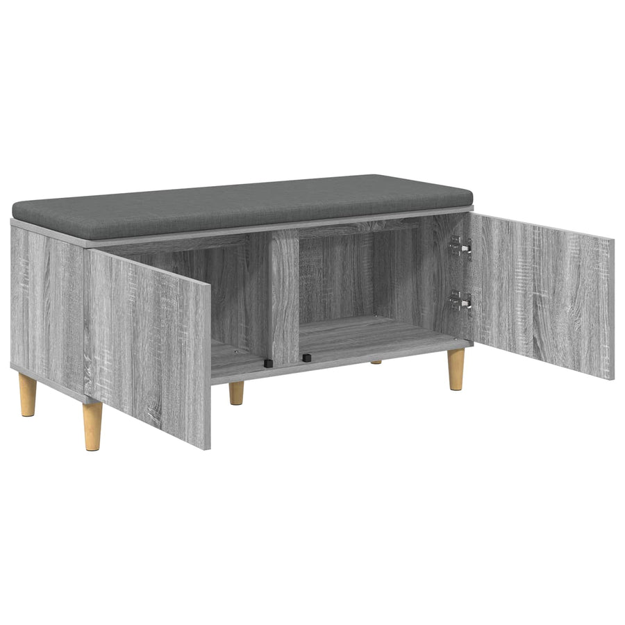 Halbank met kussen met opslag Grijs Sonoma 60 x 38 x 46 cm