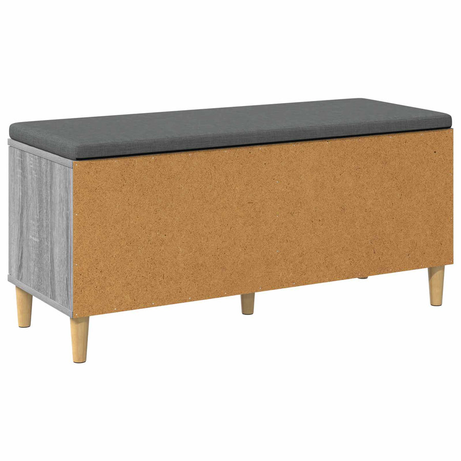 Halbank met kussen met opslag Grijs Sonoma 60 x 38 x 46 cm