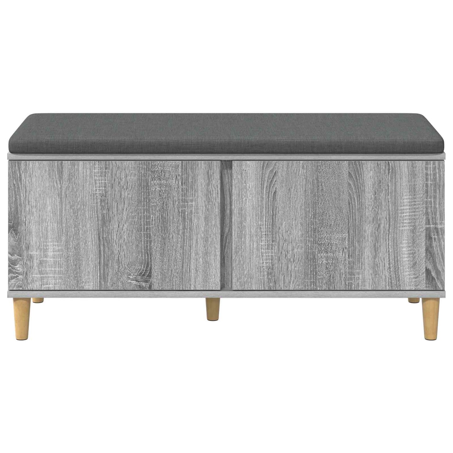 Halbank met kussen met opslag Grijs Sonoma 60 x 38 x 46 cm
