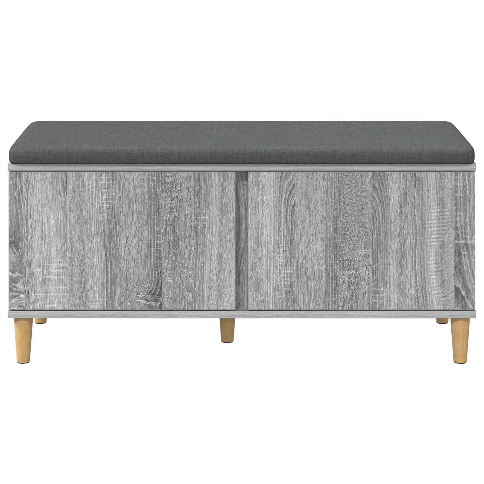 Halbank met kussen met opslag Grijs Sonoma 60 x 38 x 46 cm