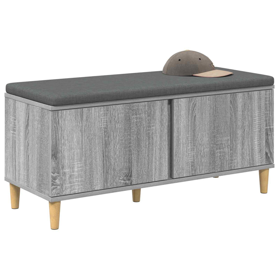 Halbank met kussen met opslag Grijs Sonoma 60 x 38 x 46 cm