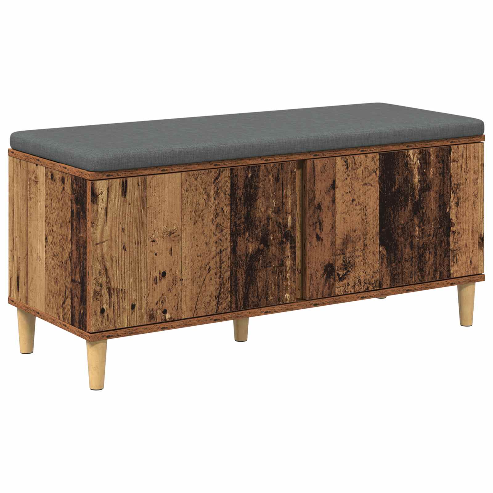 Halbank met kussen met opslag Oudhout 60 x 38 x 46 cm